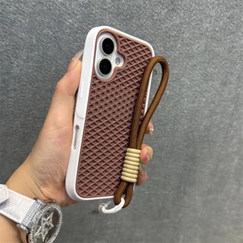 Coque cordon iPhone 12 Pro Max évite les chutes marron et blanc