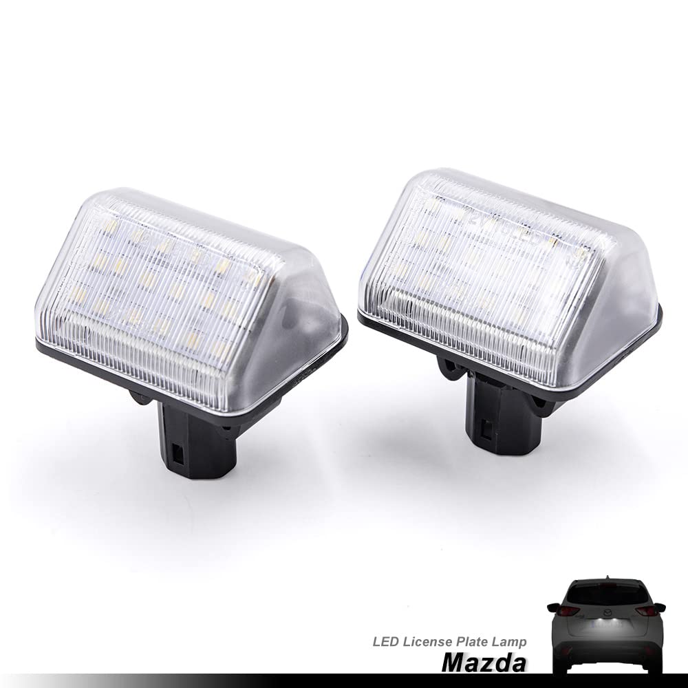 Juego De 2 Luces De Matrícula LED Súper Blancas Para Mazda 6, CX-5 Y CX-7, Sin Error OBC, 18 SMD 3528 Por Unidad, Fácil De Instalar