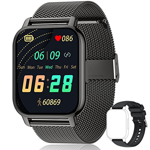 Nacid Smart Watch 1.85' Inch For Men Women, Smartwatch With Call Receive/Dial,Blood Pressure Spo2 Heart Rate/Sleep Monitor, Fitness Tracker Pedometer 23 Sport Modes For Ios & Android Phones #TOP29