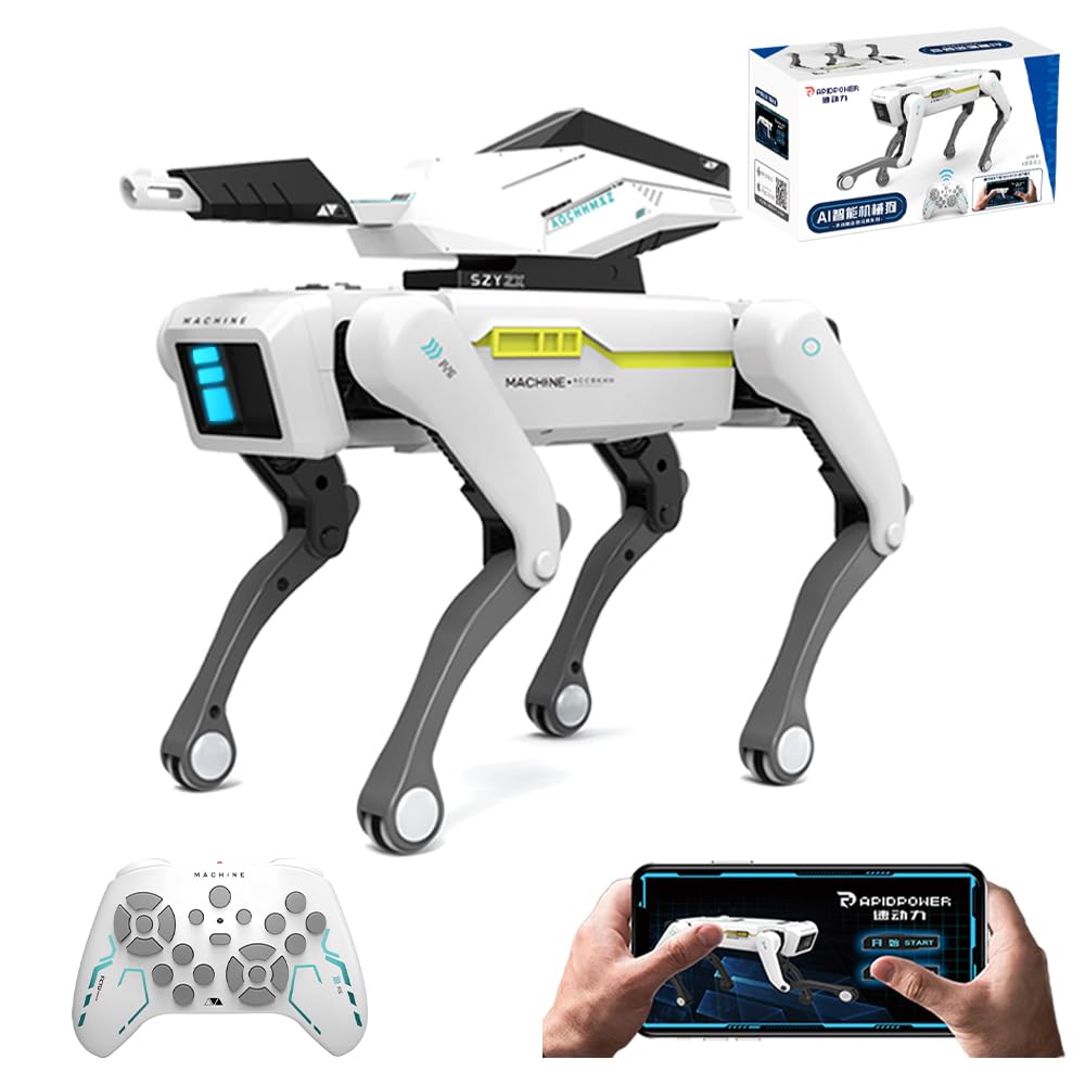 X-Verse RC Perro Robot para Niños Juguete teledirigido, Programable Música Danza Perro Robot, Disparando Bombas de Agua Voz e Interactuar, Regalos para Niños, Niñas 3-12 Años