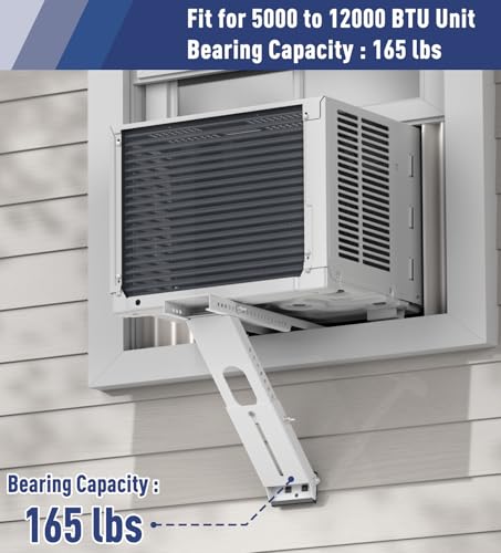 Image of LEOPO No Drilling Air Conditioner Support Bracket, HVAC Brackets Fits Single & Double-Hung Windows, Heavy Duty Single Arm Support Window AC Bracket,Holds Up to 165lbs, for 5000-12000 BTU Units