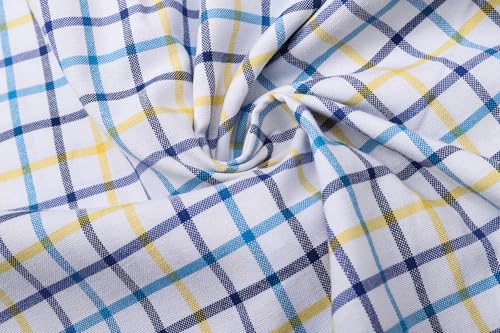 Image of SANGTREE Men & Boy Striped Multicolor Oxford Cotton Shirt,Comfortable Fit,Short Sleeve Collared Shirt