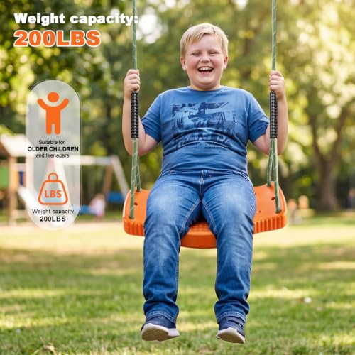 Image of Tree Swing Plastic Swing Set Heavy Duty Replacement, Swing Accessories for Indoor Outdoor Orange
