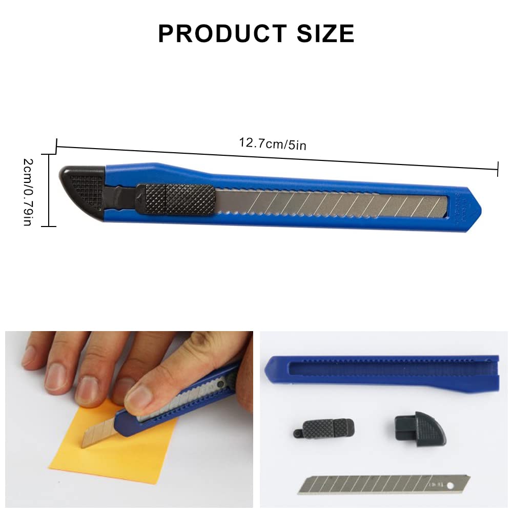 Taglierino Retrattile,Cutter Professionale,Taglierino Professionale,12 Pezzi Taglierino Piccolo,Cutter 9 mm,Taglierino Cutter Professionale,Taglierino Lama 9mm,Taglierini Retrattili,Taglierini 9mm