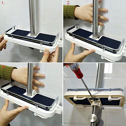 Étagère de rangement salle de bain XMING accessoire barre de douche durable