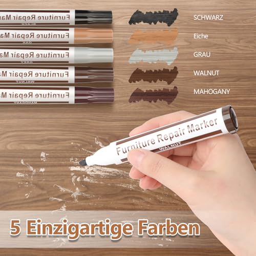 Herenear Laminat Reparaturset, Parkett Vinylboden Holz Fliesen Reparaturset Wachsschmelzer mit Bildschirmanzeige, 11 Farben Hartwachs für Holzkitt Loch Ausbessern Möbel Arbeitsplattet Reparatur Set