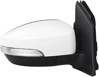 6pins Side Mirror Assembly Assy Rearview Mirror Turn Signal Lights Glass Lens Accessories Compatible for FORD KUGA Escape 2013-2020(White Right)