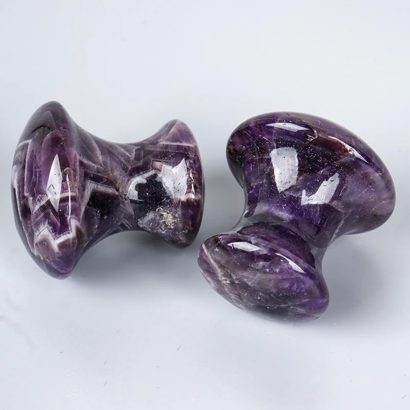 Gua Sha - Massaggiatore viso in cristallo di ametista naturale per rilassamento e cura della pelle