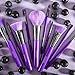 Docolor Makeup Brushes 10Pcs Makeup Brush Set Premium Synthetic Powder Kabuki Foundation Contour Blush Concealer Eye Shadow Blending Liner Make Up Brush Kit - Neon Purple