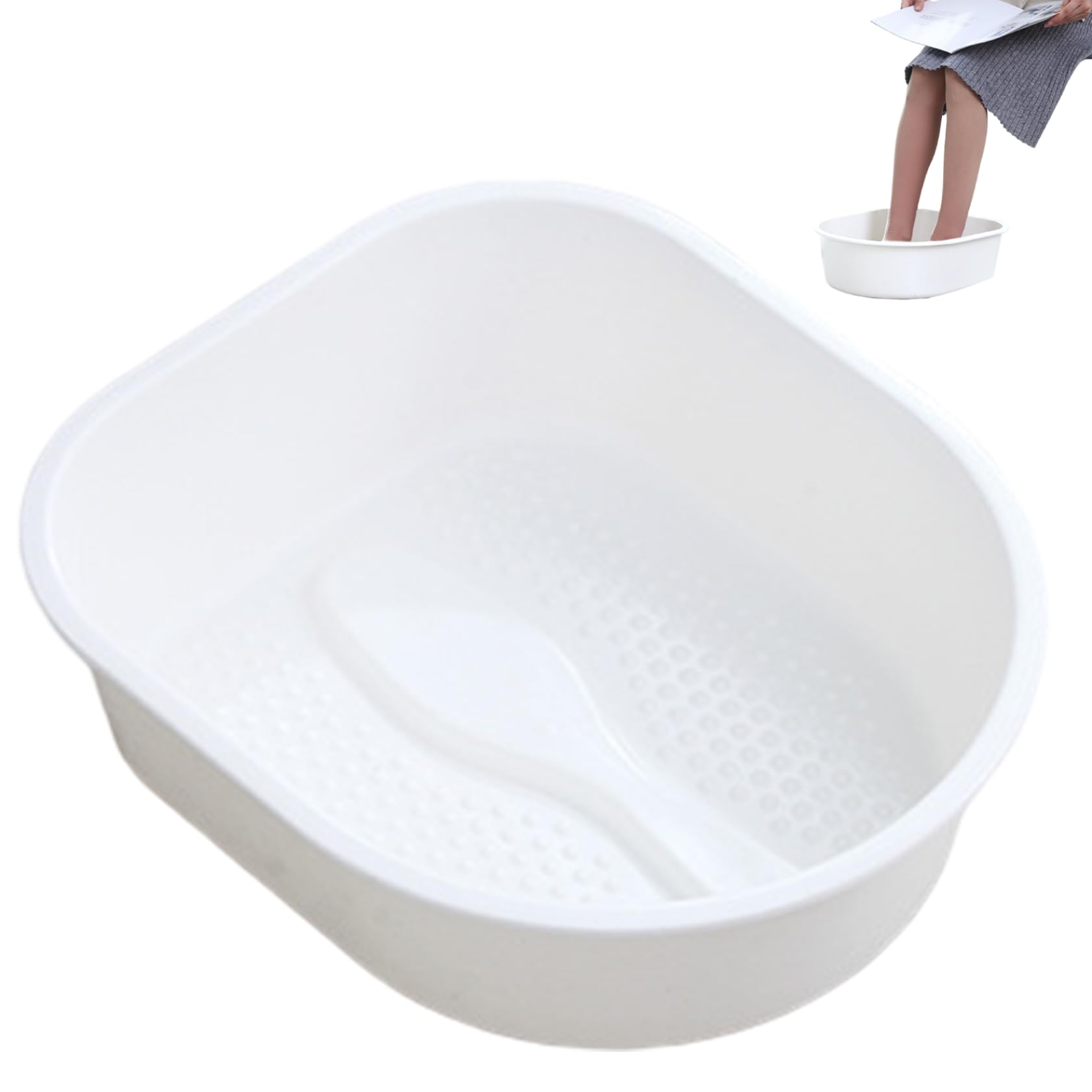Bañera de remojo, 33x38.5x11.5cm cuenca de baño de plástico con protuberancias de masaje, cubo de lavado para el hogar para lavar pies adultos