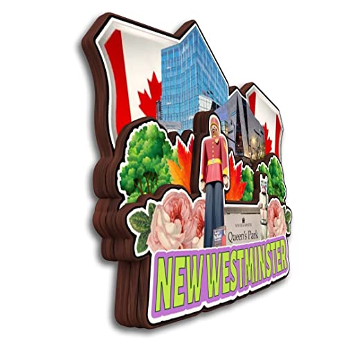 Imán decorativo de madera 3D ciudad Vancouver Canadá miniatura 2