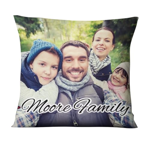 Almohada personalizable, cojines personalizados con foto y texto, añade tu texto o imagen en la almohada, regalos personalizados para cumpleaños, pareja, padres, amigos, aniversarios, cojines de fotos