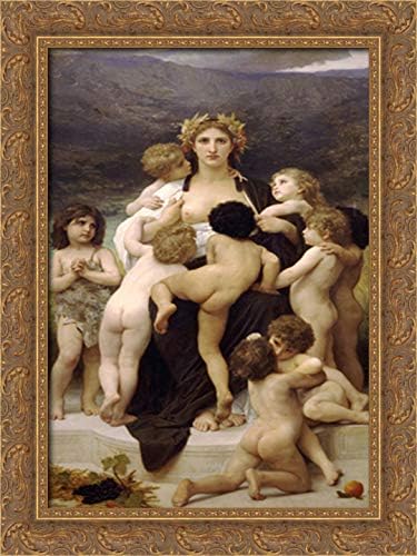 The Motherland 18x24 Gold Ornate Wood Framed Canvas Art by William Adolphe Bouguereau
