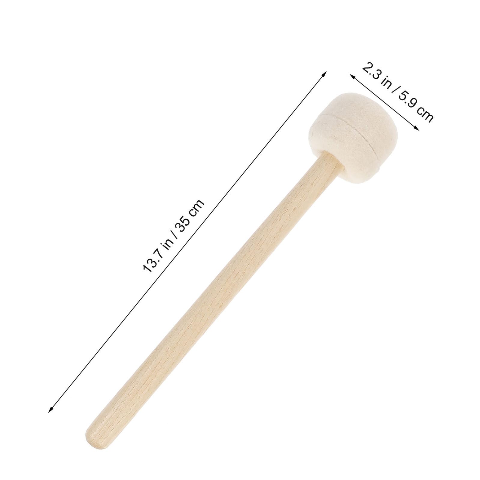 Maillets Tambour 2 Pièces Maillet Bois Percussion Avec Tête En Feutre De Laine Manche En Bois Lisse Accessoire Pour Instruments Pour Batterie Et Grosse Caisse