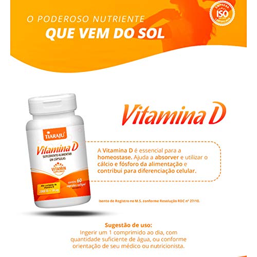 Vitamina D 2000 UI - 3 unidades de 60 Cápsulas - Tiaraju