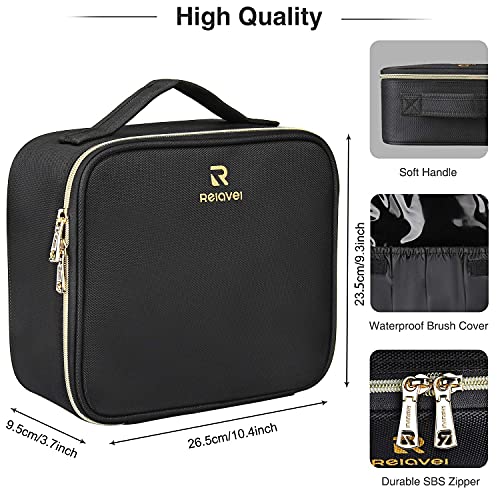 Travel Makeup Case,Chomeiu- Professional Cosmetic Makeup Bag Organizer,Accessories Case, Tools Case (Small, BLACK)