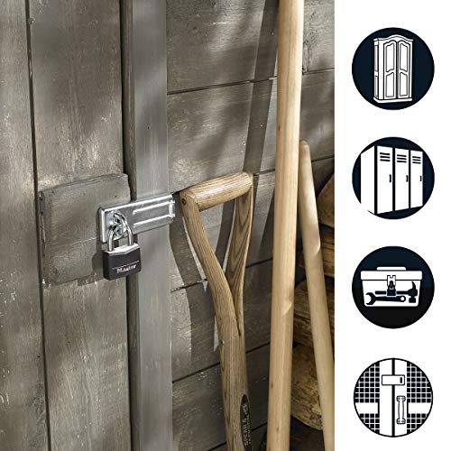 Master Lock 9140703Eurdblk 89Mm Hasp And 40Mm Covered Aluminium Padlock Set - Black #TOP2