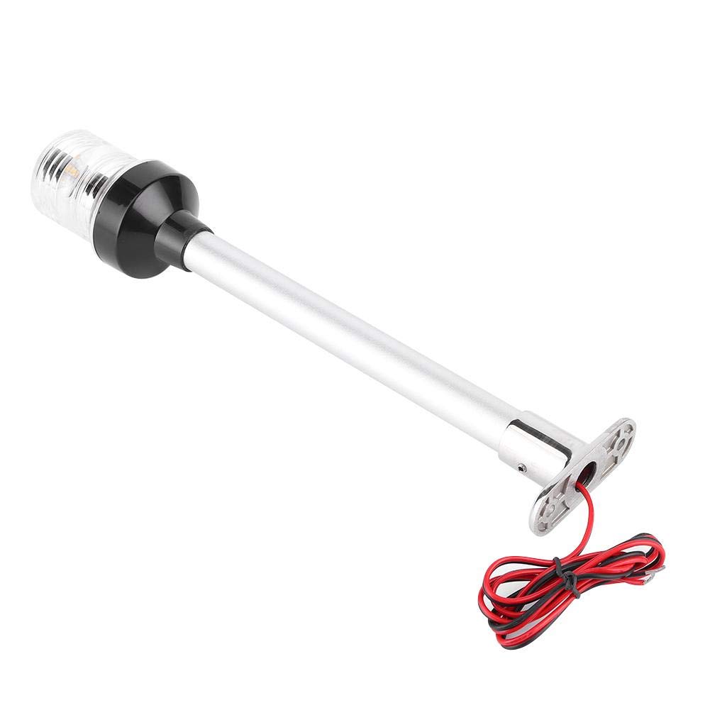 Luce di Segnalazione a Vela, DC12V-24V/5W Luce di Poppa per Barca Regolabile Bianca Luce di Ancoraggio a Tutto Tondo Lampada di Poppa di Ancoraggio IP66 Bianca