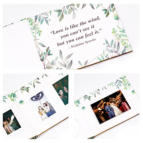 Uplumpyspace Wedding Guest Book, Guest Book Wedding Reception For Sign In, Wedding Guest Book Alternative 7" X 9" (Greenery And Gold Foil Design) #TOP3
