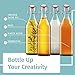 Otis Classic Swing Top Glass Bottles - Set of 6, 16oz w/Marker & Labels - Clear Bottle with Caps for Juice, Water, Kombucha, Wine, Beer Brewing, Kefir Milk or Eggnog