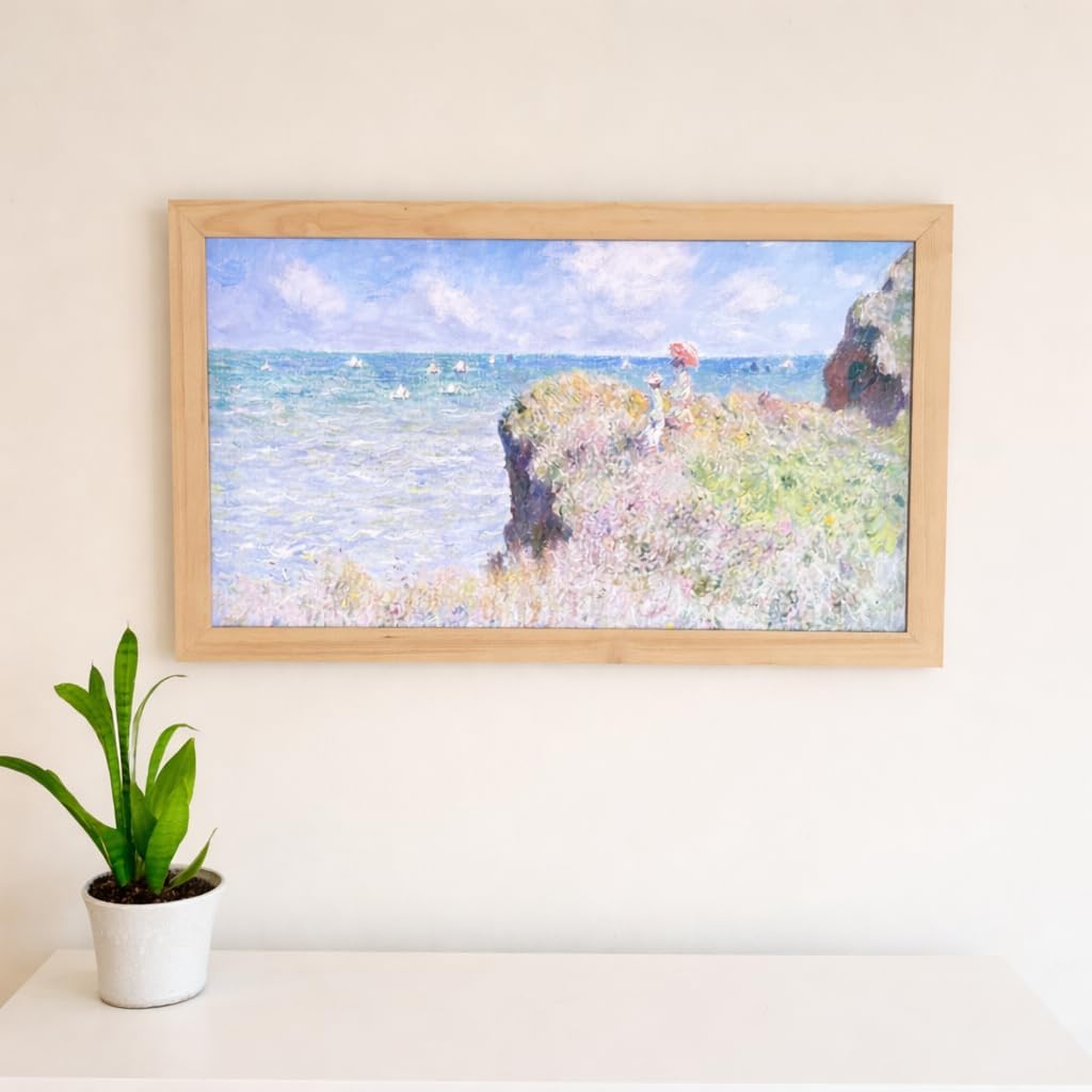 Pine Wood Frame Compatible only with Samsung The Frame TV (2021-2026), Wall Mount, Handmade 2.5" Wide (Natural, 65")