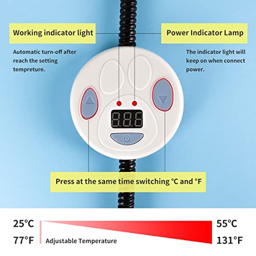 Enjoying Haustiere Wärmematte Hundematte, 60 x 45 cm Katzendecke, 7 Stufen Einstellbare Temperatur, Hunde-Heizkissen, Blau