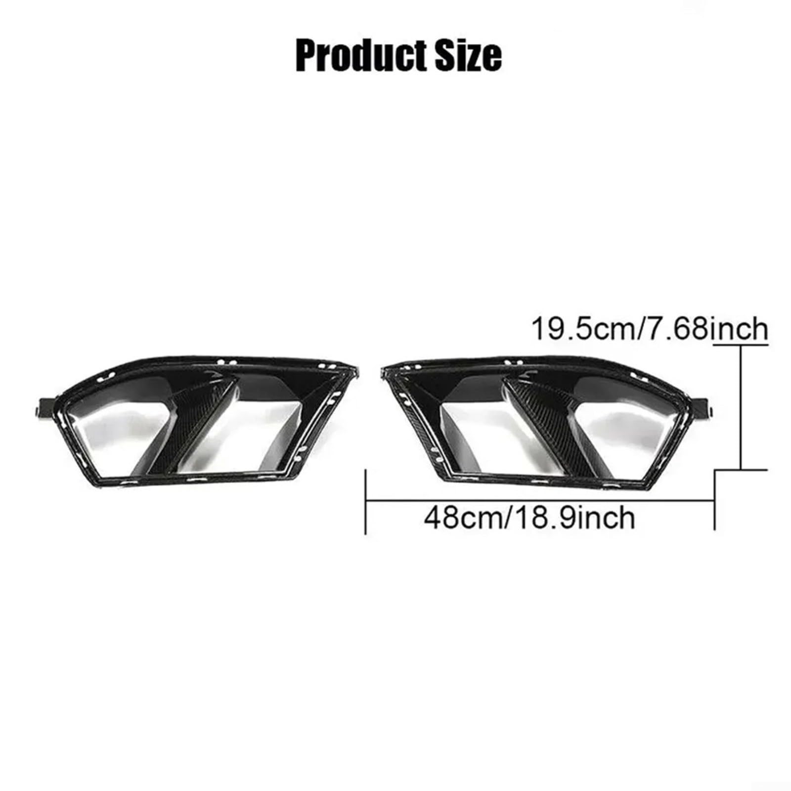 Glänzende schwarze Karbonfaser-Optik Lüftungsschlitzabdeckung für BMW G80 für M3 G82 G83 2021–2024, Frontstoßstange Seitenverkleidung ABS-Kunststoff (Kohlefaser-Optik)