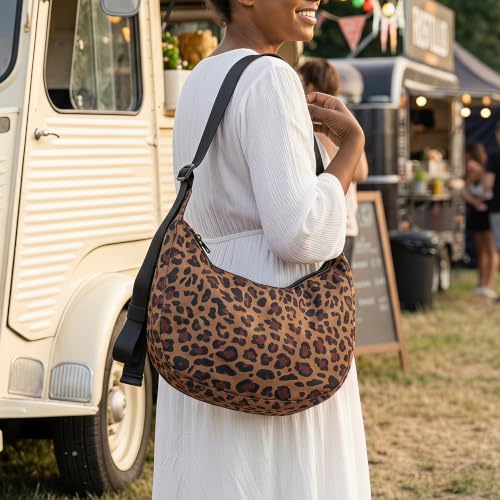 Image of Medium Nylon Crossbody Crescent Bag: Slouchy Style Shoulder Casual with Adjustable Strap