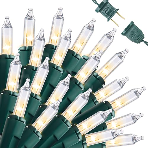 Joiedomi Clear Christmas String Lights Indoor,200(2x100) Mini White Fairy Light,42.8