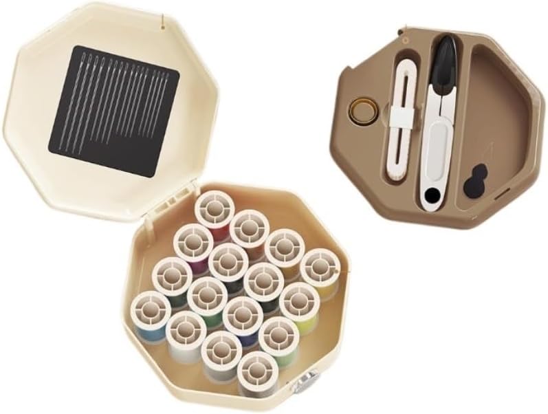 LWECMGSA Thickened PTE Magnetic Suction Needle Thread Box Home Sewing Kit Multi-Functional Patching Tool Portable
