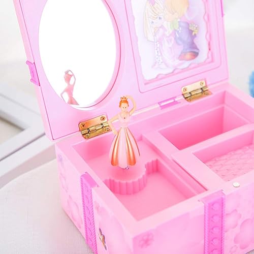 Miniatura 4 de BESPORTBLE Caja de música musical bailarina caja de almacenamiento joyería de mesa caja de almacenamiento organizador caja de melodía Wind Up con