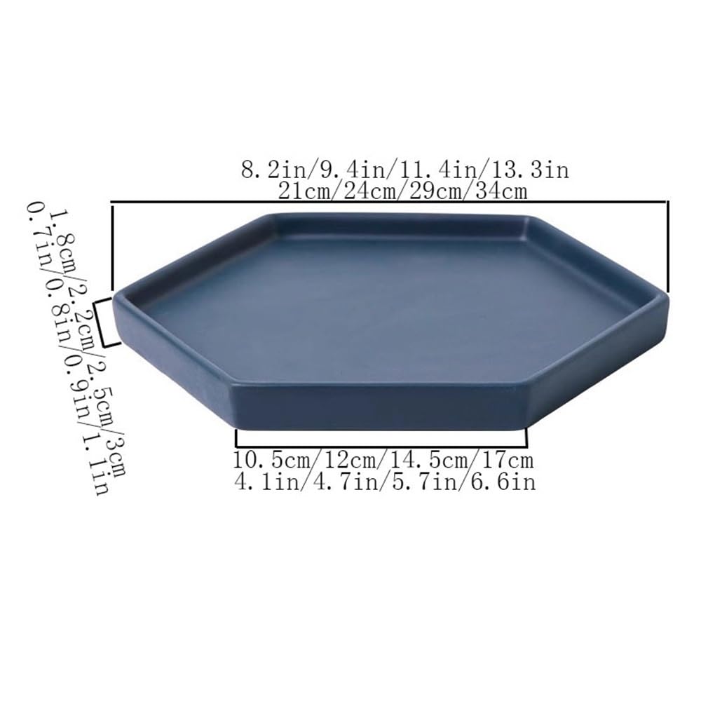 Versatile Piattino for Piante in Ceramica con Vassoio antigoccia for fioriera Esagonale(Red,XXX-Large)