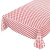 Tafelkleed van wasdoek, wasbaar, geruit, tafelzeil, rood, rond, 120 cm