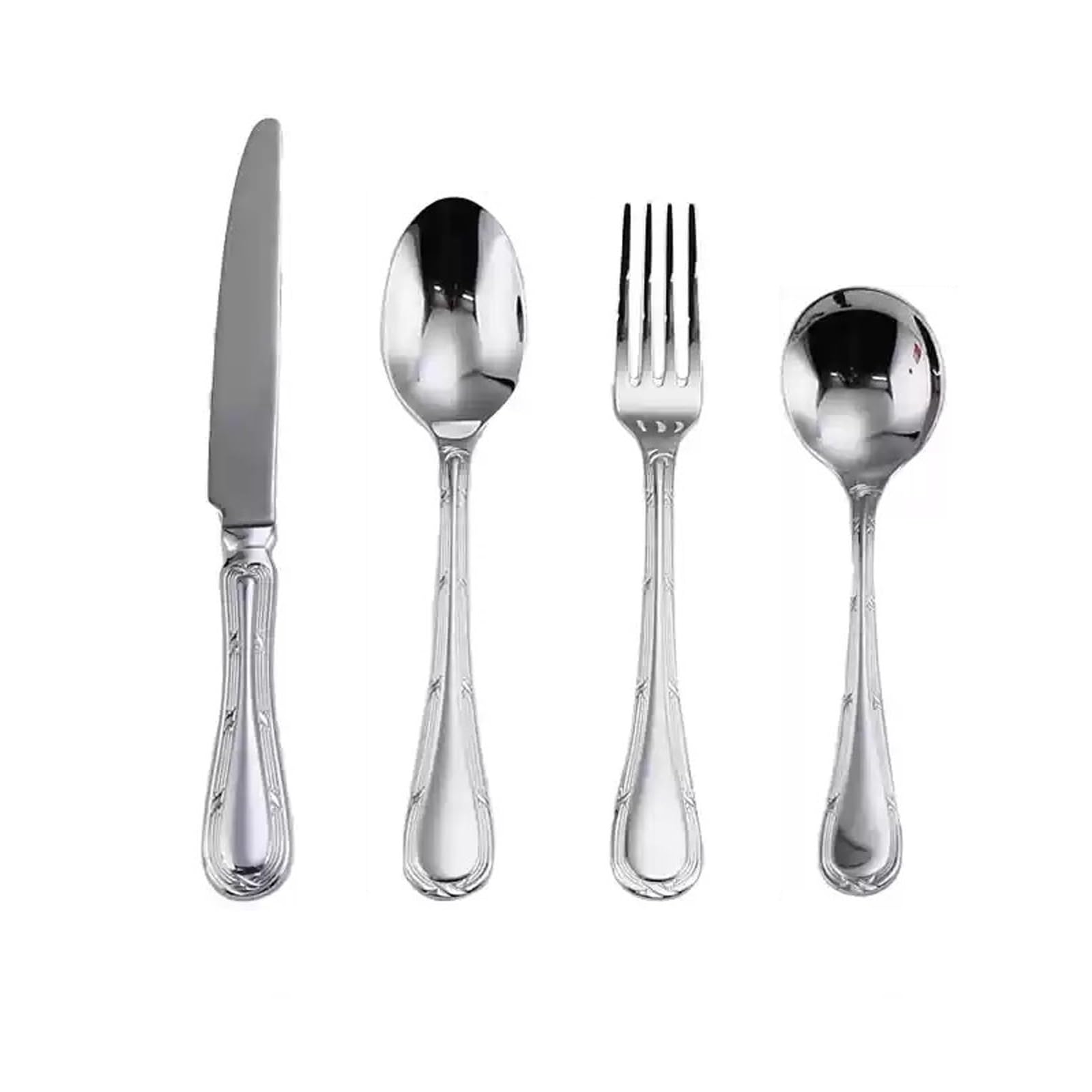48 Pieces Silverware Set,18/8 stainless steel set for 12,Flatware set Water droplet gold/silver, Fine Silverware set and Dishwasher Safe