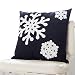 Canvas Cotton Embroidery Throw Covers Christmas Snow Square Throw Pillow Covers Black