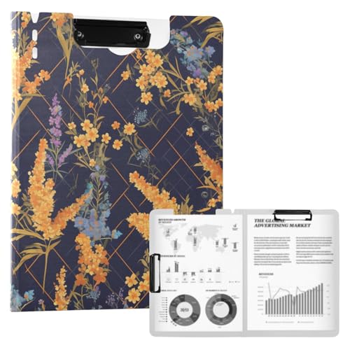Presse-papiers Sweet Liatris Flowers A4 Porte-bloc horizontal et vertical avec double clip pour école avec couverture rigide – vue 7