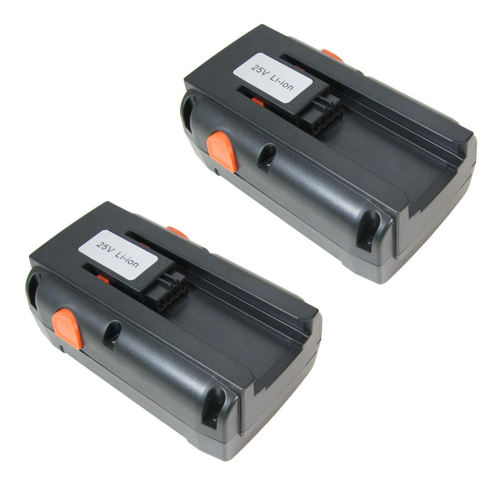2 x Batería de ion de litio de alto rendimiento 25 V/4000 mAh, sustituye a Gardena 04025 – 20, 8838, 4025 – 20 para Gardena Cortacésped 380li 380 C 380ec