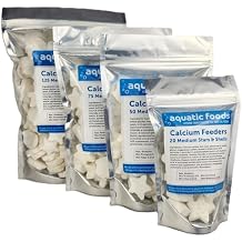 Medium Size Calcium Feeder Stars & Shells for Shrimp, Snails, Crabs, Crayfish, Hermit Crabs and All Tropical Fish...20 Count Bag