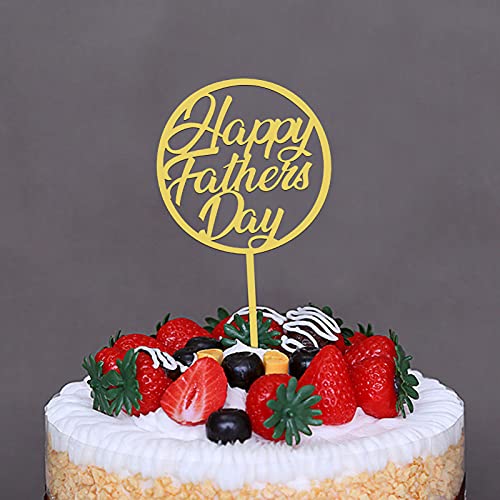 Happy Birthday Cake Topper 12Pcs Father Birthday Decorations Cupcake Picks Gold&Black Acrylic Cake Topper Dad Party Food Decoration Happy Father‘s Birthday Party Favors Supplies #TOP6