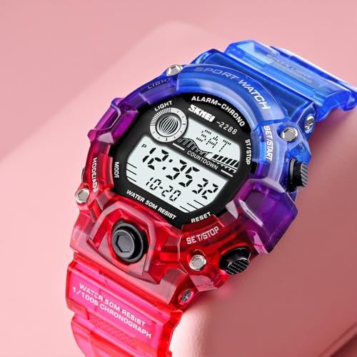 Image of SKMEI Kids Digital Sport Watch - Waterproof 50M, Alarm, Countdown Timer, Dual Time, LED Backlight - Durable & Lightweight Boys & Girls Watch - 2288