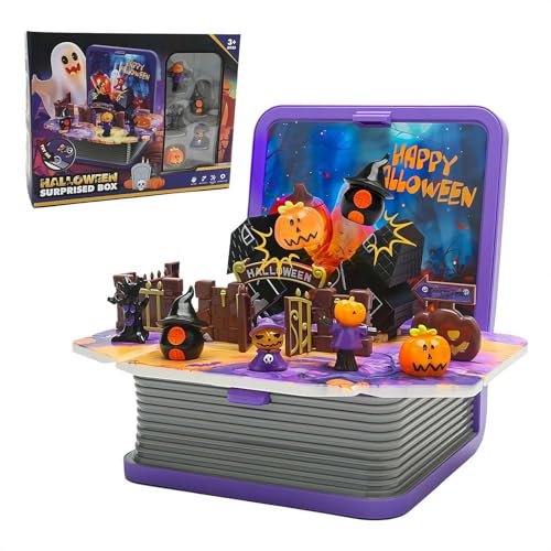Halloween-Hausbau-Set, 3D-Halloween-Horrorbuch, 6 Mini-Ornamente, aufstellbare Totenkopf- und Geister-Buchstützen für Schreibtisch, Bücherregal, Kindergeschenke, Party-Dekorationen Halloween-Hausbau-Set, 3D-Halloween-Horrorbuch, 6 Mini-Ornamente, aufstellbare Totenkopf- und Geister-Buchstützen für Schreibtisch, Bücherregal, Kindergeschenke, Party-Dekorationen