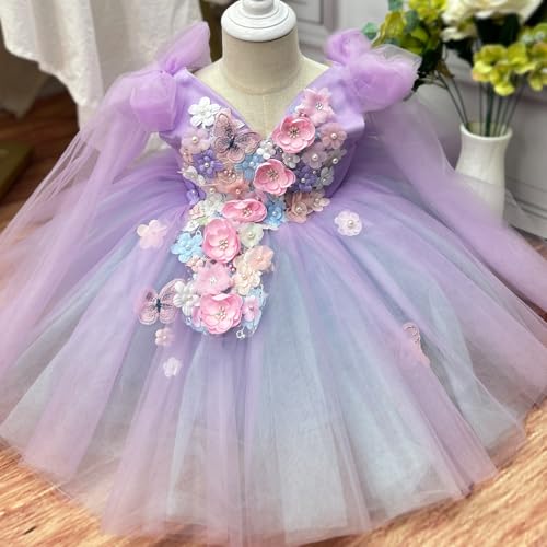 KLFFLGID Baby Girl Pageant Dress Sequins Princess Dress Toddler Birthday Embroidered Jacquard Dress up for Special Occasions2