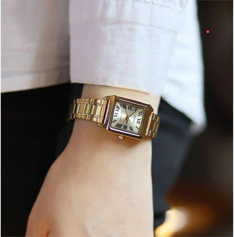 Casio LTPV007G9B Women's Rectangular Gold Tone Stainless