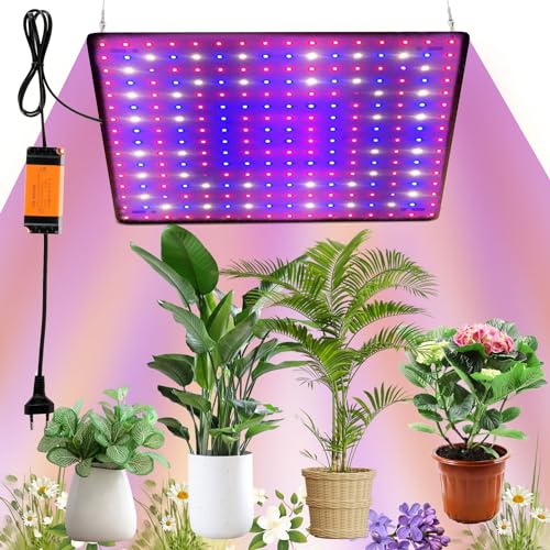 Lampada per piante a LED a spettro completo, 225 LED, 1000 W, da appendere con 4 ganci per appendere la luce delle piante, lampada a LED per coltivare piante vegetali, fiori (rosso+blu+bianco)