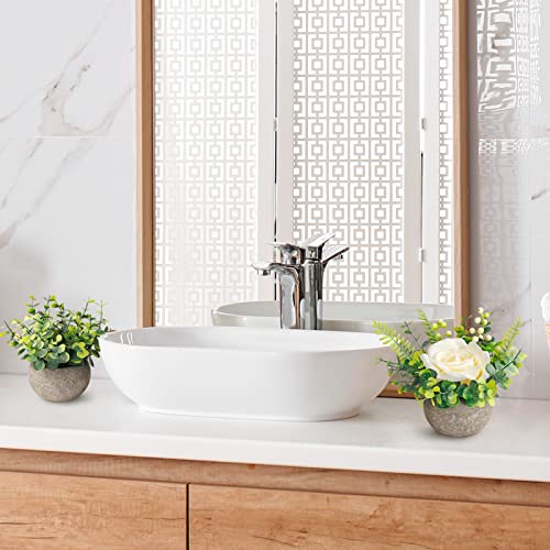 2 Pack Mini Fake Plants Artificial Flowers Potted Silk Roses And Eucalyptus Plants Potted Plants Artificial Decor For Home Office Desk Farmhouse Room Decor Bathroom Decor Bedroom Decor(White) #TOP3