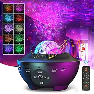 Star Projector Galaxy Light Projector Ocean Wave LED Night Light Lamp with Remote Control Colors Changing Music…