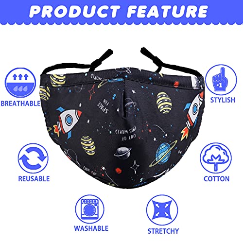 Woplagyreat Washable Reusable Kids Face Mask Adjustable Ear Loops Fabric Facemask Cute Dinosaur Camouflage Camo Dino Design Gift #TOP2