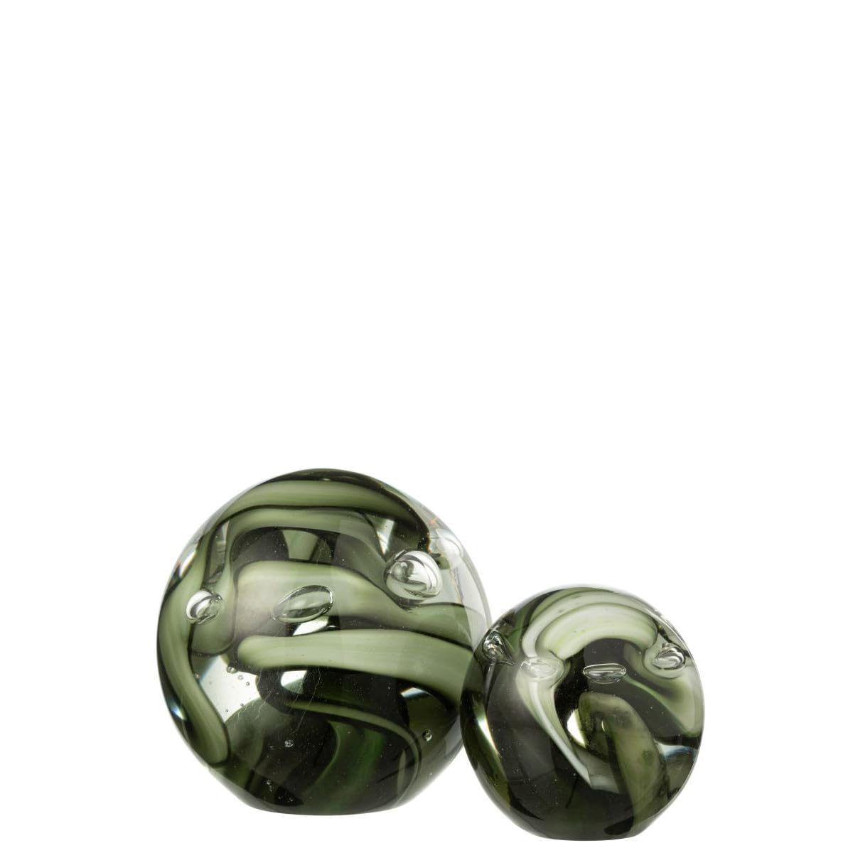 Paris Prix Presse-Papier Rond en Verre Tornado 12cm Vert