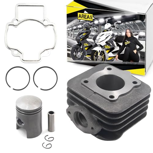 Area1 Cylindre de rechange 50 cc AC 2-temps, compatible avec moteurs Piaggio : TPH, TPH X, Zip, Zip2, NRG MC2/MC3, NRG Power, Liberty, Free, Diesis, Fly,...