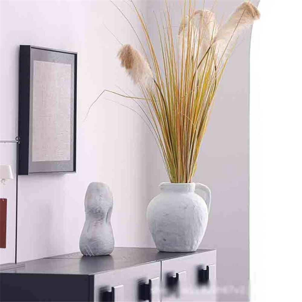 Wazon z kwiatami Biały nieregularny ceramiczny wazon aranżacja salon dekoracja meble pulpit kompozycja kwiatowa Wazony z kwiatami na ozdoby świąteczne
